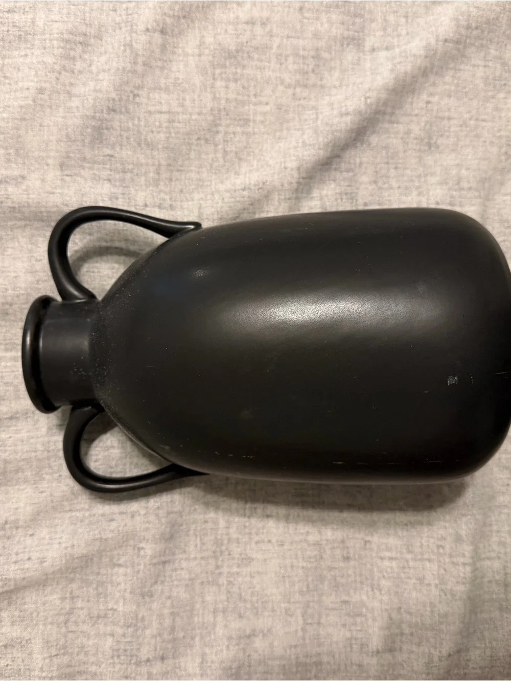 Matte Black Double-Handled Ceramic Vase